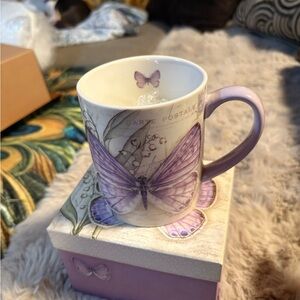 Lang Purple Butterfly Mug, new in the original box